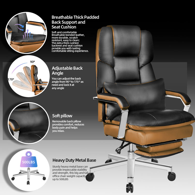 Hokku Designs Cranbrook Big and Tall Ergonomic Reclining Executive